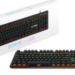TECLADO ALAMBRICO MECANICO GAMING MSI FORGE GK300 BLUE US 1.6M, USB 2.0, ANTI-GHOSTING, LED-RGB, INGLES, COLOR NEGRO