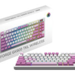 Teclado Inalambrico Mecanico MSI Forge Gk600 Tkl W Violet Us Rgb/Ingles/Color Blanco-Rosa