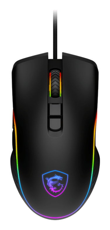 Mouse Alambrico Gamer Msi Forge Gm300, 7200dpi/7 Botones/optico/rgb/usb/color Negro