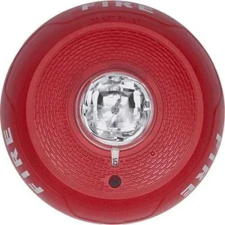 Lampara LED Estroboscopica Para Montaje En Pared System Sensor Srled Color Rojo, Nivel De Candelas Seleccionable