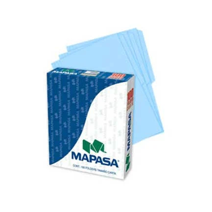 Folders Mapasa F Hot Azul Carta C/100 Piezas