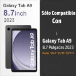 FUNDA Y MICA PARA TABLET SAMSUNG GALAXY TAB A9 8.7″ X110/X115/X117/2023 COLOR ROJO