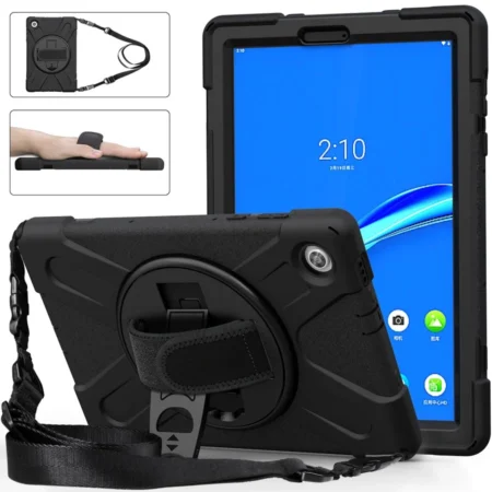 FUNDA CON CORREA TEKNET LM8_4G_STRP_BLK PARA LENOVO M8 4TA GEN 8″/USO RUDO/TB-300FU/TB-301XU/COLOR NEGRO