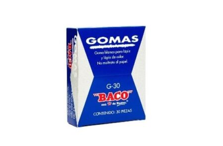 Goma Blanca Baco G-30 – Blanco, Para Escuela Y Oficina