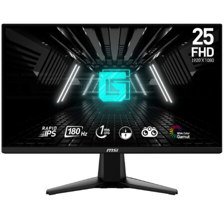 MONITOR 24.5″ MSI G255F LCD/PANEL IPS/HDMI/FULL HD/FREESYNC/180HZ/1MS/NEGRO