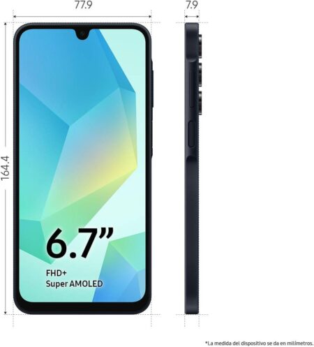 Pantalla 6.7 Pulgadas – Procesador Exynos, 4 Gb RAM, 128 Gb Cámaras Trasera Triple: 50 Mp (Principal) + 5 Mp Frontal: 13 Mp, Batería 5000 mAh