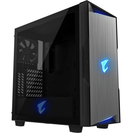 GABINETE GAMER GIGABYTE AORUS C300 GLASS GB-AC300G/VENTANA/RGB/MIDI-TOWER/120MM/ATX/USB 3.0/NEGRO