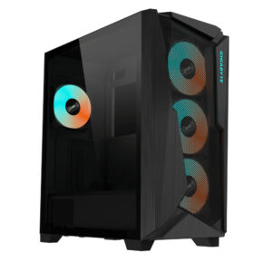 GABINETE GIGABYTE GB-C301G/4X VENTILADORES/C/VENTANA/MIDI-TOWER/SIN FUENTE/USB 3.0/CRISTAL TEMPLADO/COLOR NEGRO