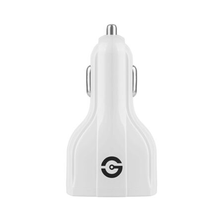 Getttech Cargador De Coche Con 3 Puertos USB 1 De Carga Rapida – Modelo Vistok Color Blanco, Tamaño Compacto, Mod. Gcc-30Fc-01