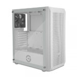 Getttech Gabinete Gamer Media Torre Con Panel Frontal Malla - ATX/Microatx/Mini Itx, 1 Ventilador, USB 2.0/3, 0 Color Blanco Mod. Gcm-Asgx1-01Wh