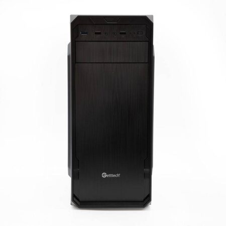 Getttech Gabinete Medie Torre – ATX/Micro ATX/ Ranuras PCI, Negro Acabado Mate, Incluye Fuente De 500W, 1 Ventilador, Mod. Gg-1803