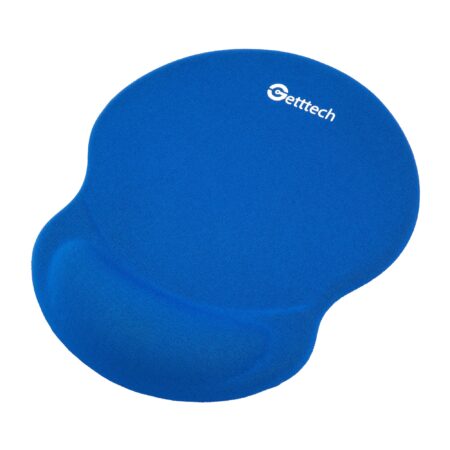 Getttech Mousepad De Gel Suave Color Azul Se Adapta A La Curva De La Muñeca Y Mano – Recubrimiento Tela Suave, Base De Poliuretano, Ggd-Std-01-Bl