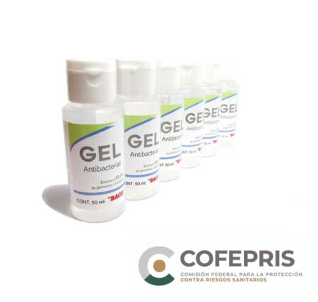 Gel Antibacterial Baco Gl-001. Alcohol Al 70 . Plegadiza Con 10 Frascos De 50 Ml. –