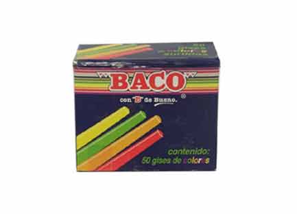 Gis De Color Surtido Baco Gs006 Con 50 Piezas –
