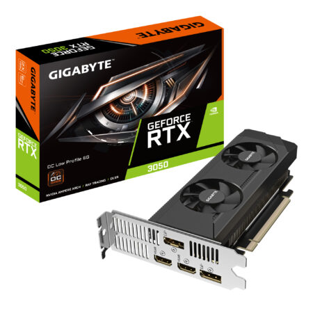 T/Video Gigabyte Gv-N3050Oc-6Gl Geforce Rtx 3050 Oc Low Profile 6G, 6 Gb, Gddr6, 7680X4320 Pix, HDMI, DP