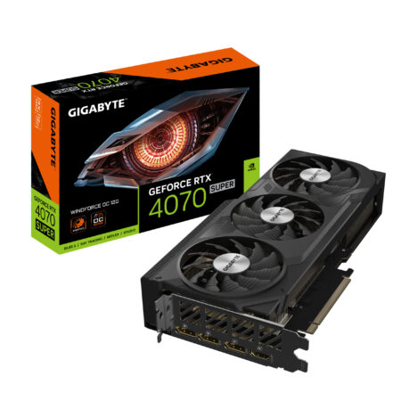 T/Video Gigabyte Gv-N407Swf3Oc-12Gd Nvidia Geforce Rtx 4070 Super Windforce Oc 12G, 12Gb Gddr6X/PCI Express 4.0/HDMI/DP