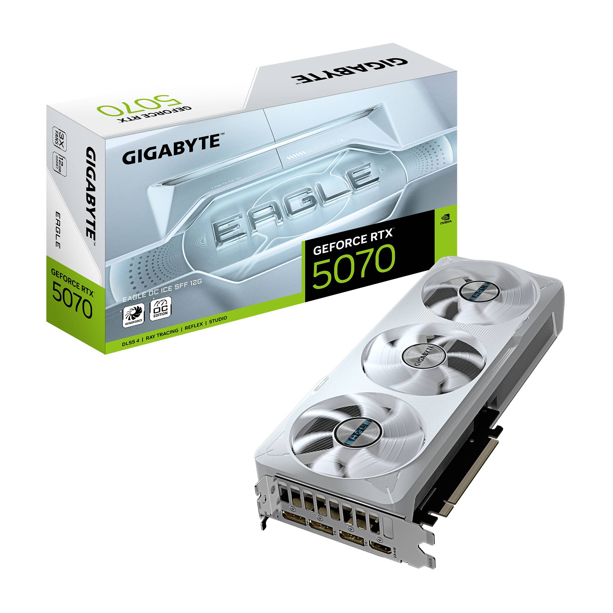 T/VIDEO GIGABYTE GV-N5070EAGLEOC ICE-12GD GEFORCE RTX 5070/12GB GDDR7/PCI-E 5.0/1XHDMI/3XDP/COLOR BLANCO