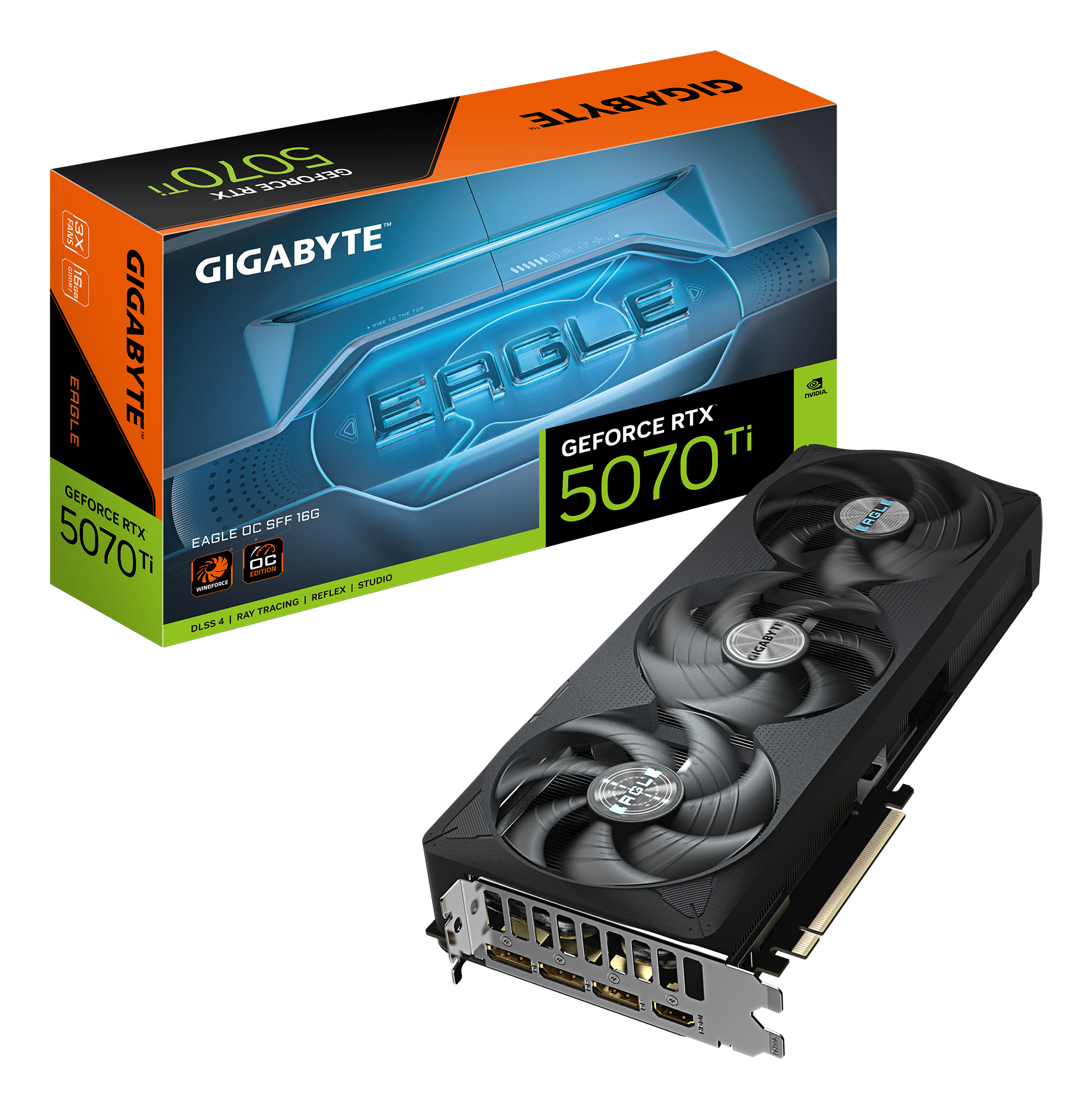 T/VIDEO GIGABYTE GV-N507TEAGLE OC-16GD GEFORCE RTX 5070 TI/16GB GDDR7/PCI-E 5.0/1X HDMI/3X DP/RGB/BIOS DUAL/COLOR NEGRO