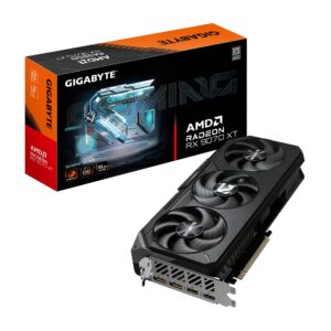T/VIDEO GIGABYTE GV-R9070XTGAMING OC-16GD RADEON RX 9070 XT/16GB GDDR6/PCI-E 5.0/2X HDMI/2X DP/RGB/BIOS DUAL/COLOR NEGRO