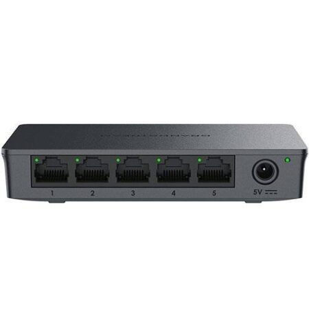 Switch No Administrable, 5 Puertos Gigabit Con Crossover Automático Mdi/Mdix, Gabinete Plástico Para Escritorio O Pared.