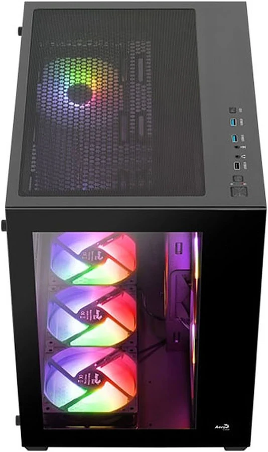 GABINETE AEROCOOL DELTA G V2, MID-TOWER, RGB, ATX, SIN FUENTE, COLOR NEGRO, 4711099473816