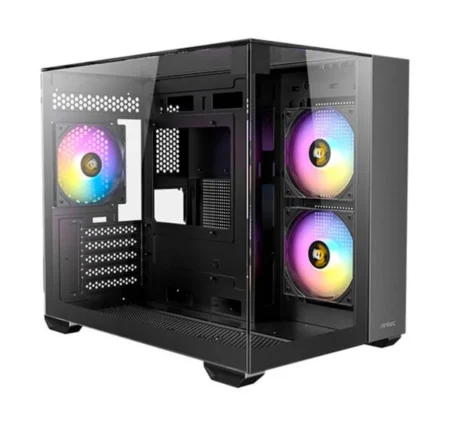 Gabinete Antec Cx600M Argb_B/Mini Tower/Ventana Cristal/Sin Fuente/3 Ventiladores Instalados/Color Negro/Micro-ATX