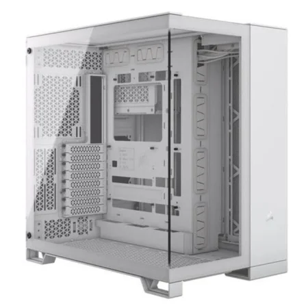 Gabinete Corsair Cc-9011270-Ww Icue Link 6500X Rgb Midi Tower, Con Ventana, Sin Fuente, USB 3.1, 3 Ventiladores Rgb Instalados, Color Blanco, ATX