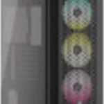 Gabinete Corsair Cc-9011271-Ww 480T Airflow, Midi-Tower, Con Ventana, USB, Sin Fuente, Color Negro, ATX