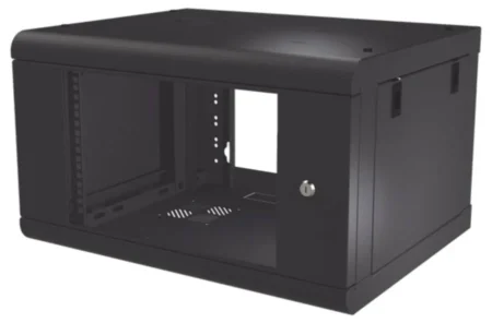Gabinete De Pared De 6U Linkedpro Puerta De Cristal Templado/479.5Mm De Profundidad/Rack De 19”/Acero Reforzado Color Negro/Sr-1906-Lh2G