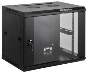 Gabinete Mural De 19″ Manhattan 711777 9U/Flatpack/450 Mm/60 Kg/Color Negro