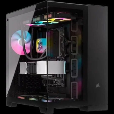 GABINETE CORSAIR CC-9011269-WW ICUE LINK 6500X RGB, MIDI TOWER, CON VENTANA, SIN FUENTE, USB 3.1, 3 VENTILADORES RGB INSTALADOS, COLOR NEGRO, ATX