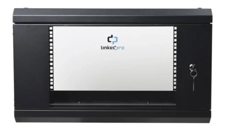 Gabinete De Pared De 6U Linkedpro Sr-1906-Lh3G Puerta De Cristal Templado/455Mm De Profundidad Total/Rack De 19″/Acero Reforzado/Color Negro
