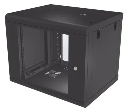 Gabinete De Pared De 9U Linkedpro Sr-1909-Lh2G Puerta De Cristal Templado/479.5Mm De Profundidad/Rack De 19”/Acero Reforzado/Color Negro