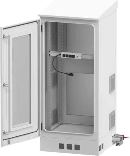 Gabinete De Piso Para Exterior Linkedpro Lp-Forte-16U-Bat Con Ventiladores/Termostato Con Rack De 19″/16U/Espacio Para Baterias/Se Envia El Gabinete Armado