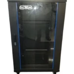 Gabinete De Piso Saxxon Sx-R18U-6618S 18Ur Puerta De Vidrio Templado/100Cmx60Cmx60Cm/Color Negro