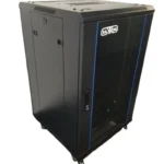Gabinete De Piso Saxxon Sx-R18U-6618S 18Ur Puerta De Vidrio Templado/100Cmx60Cmx60Cm/Color Negro