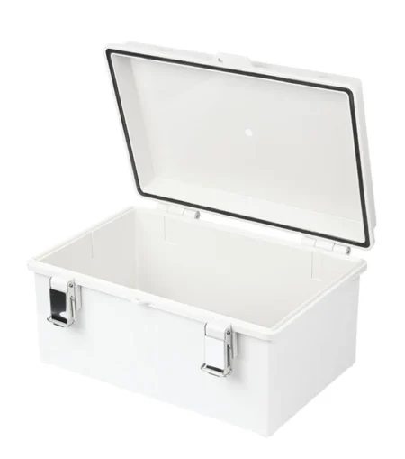 Gabinete Plastico Abs Precision Pst-1929-14Et 190X290X140 Mm, Puerta Transparente, Uso En Intemperie Ip66, Cierre Por Broche Inoxidable Y Permite Cerrado Con Candado Y Llave, Color Blanco