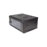 Gabinete Para Montaje En Pared O Piso 19" Hikvision Ds-Xs6404-S/B Puerta De Cristal Templado/Cuerpo Fijo/4 Unidades De Rack/Fabricado En Acero