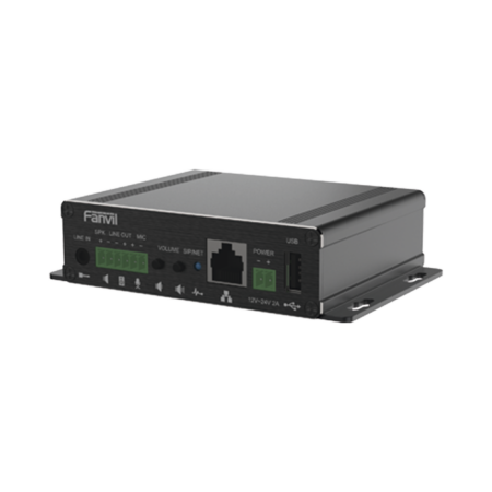 Gateway Para Voceo IP/Sip Fanvil Pa3F, Audio 3.5Mm, Salida De Amplificador Integrado Hasta 30W, Puerto USB, Reproduccion De Mp3