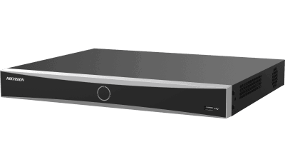 Nvr 16 Canales IP Hikvision Ds-7616Nxi-K1(D)/12Mpx/Acusense/Reconocimiento Facial/1 Bahia De Disco Duro/HDMI En 4K/Sin Puertos PoE+/Color Negro