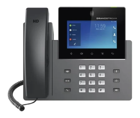 Videotelefono IP Grandstream Gxv-3350/Gxv3350 Con Android De 16 Lineas, Doble Puerto Gigabit, PoE/PoE+, Con Pantalla Tactil, Color Negro