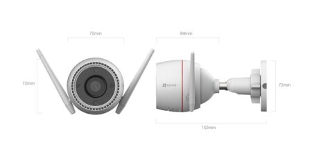 Cámara WiFi Ezviz H3C 2K – Exterior, Inalámbrico Y Alámbrico, Techo/Pared, 2304 X 1296 Pixeles, 3 Mp