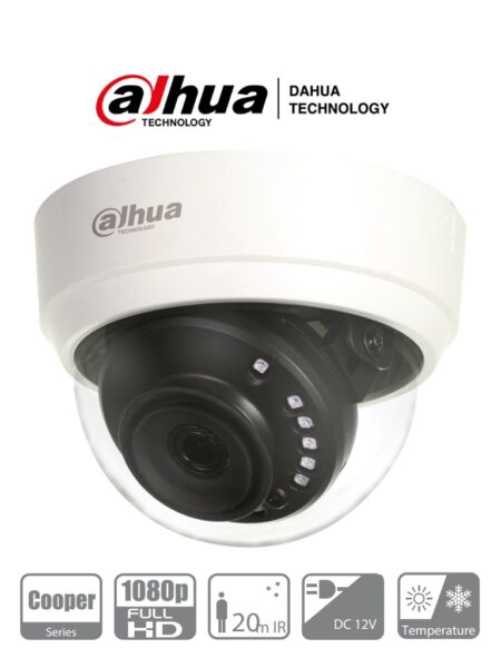Dahua Hac-D1A21N-0280B – Cámara Domo Hdcvi 1080P/ 103 Grados De Apertura/ Lente De 2.8 Mm/ Ir 20 Mts/ Uso Interior/ Tvi Ahd Y Cvbs/ –