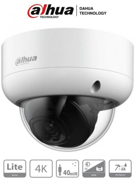 Cámara Dahua Hac-Hdbw1801Ean - Camara Domo Antivandalica 4K - 8 Megapixeles