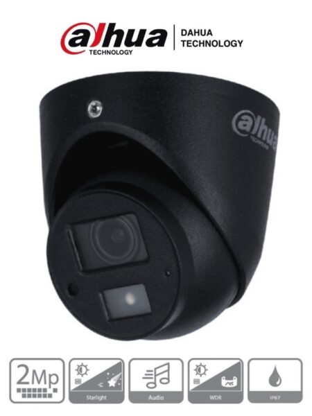 Dahua Hac-Hdw1231G-A – Cámara Mini Domo De 2 Mp/ Super Adapt / 2.8Mm/ 102° De Apertura/ Microfono Integrado/ Wdr Real De 130 Db/ Ir De 20 Mts/ IP67 –
