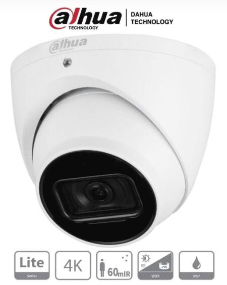 Dahua Dh-Hac-Hdw1801Tn - Camara Domo 4K/ 8 Megapixeles/ Lente De 2.8Mm/ 106 Grados De Apertura/ Ir De 60 Metros/ Metalica/ Wdr Real De 120 Db/ IP67 -