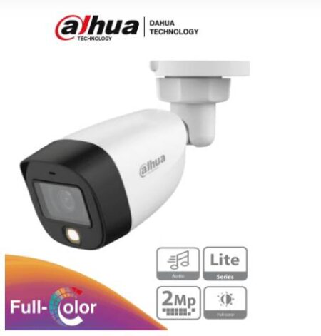 Dahua Dh-Hac-Hfw1209Tlmn-A-LED-S3 – Camara Bullet Full Color De 2 Mp/ 1080P/ P2.8Mm/ 108°/ Microfono/ 40 Metros Ir/ Dwdr/ IP67/ Metalica+Policarbonato –