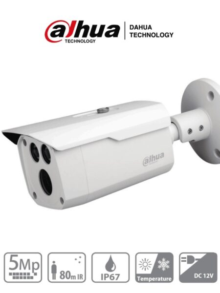 Dahua Hac-Hfw1500D – Camara Bullet De 5 Megapixeles/ Metalica/ Lente De 3.6 Mm/ 92 Grados De Apertura/ Ir De 80 Mts/ IP67/ Soporta: Cvi/Cvbs/Ahd/Tvi/ –