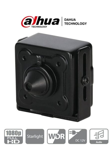 Camara Hdcvi Dahua Pinhole Hac-Hum3201B-P 1080P 2Mp/Lente 2.8Mm/103°De Apertura/1 Entrada De Audio/Wdr/Blc/Hlc/Starlight