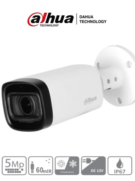 Dahua Hac-Hfw1500R-Z-Ire6 – Camara Bullet De 5 Megapixeles/Lente Motorizado De 2.7 A 12 Mm/ Ir De 60 Mts/ Metálica/ IP67/ Blc/Hlc/Dwdr/ –